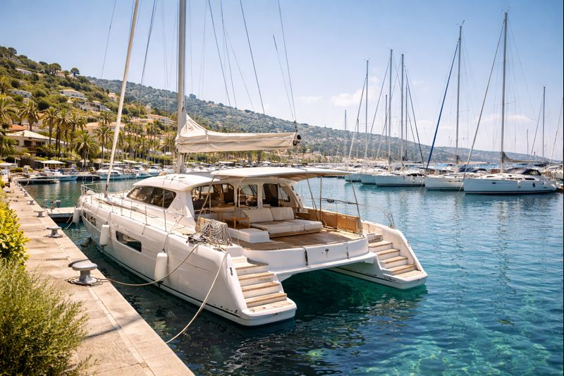 Segelboote im Sommer in der Marina – Hochsaison mit hohen Charterpreisen