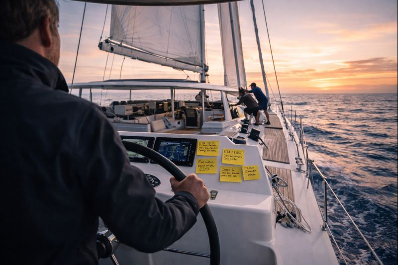 Führungstraining unter echten Bedingungen: Post-its und Entscheidungsdruck auf dem Katamaran
